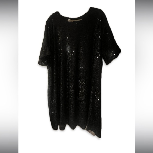 3X Addition Elle Black Sequined Dress - NWT - Picture 1 of 5